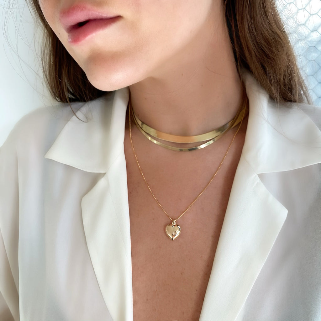 BUBBLE HEART NECKLACE (14K GOLD FILLED)
