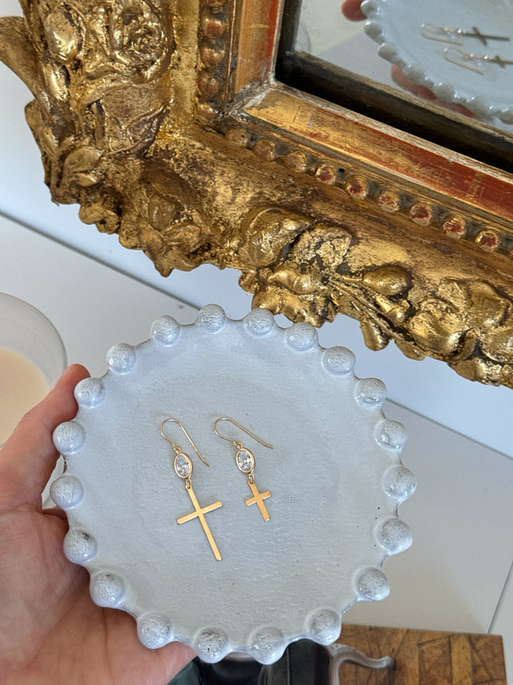 ANGELIC CROSS EARRINGS (14K GOLD FILLED)