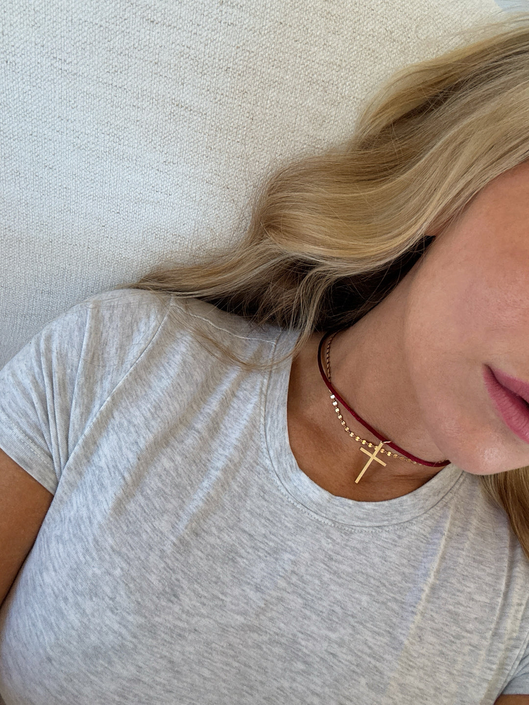 ROUGE CROSS SET (14K GOLD FILLED)