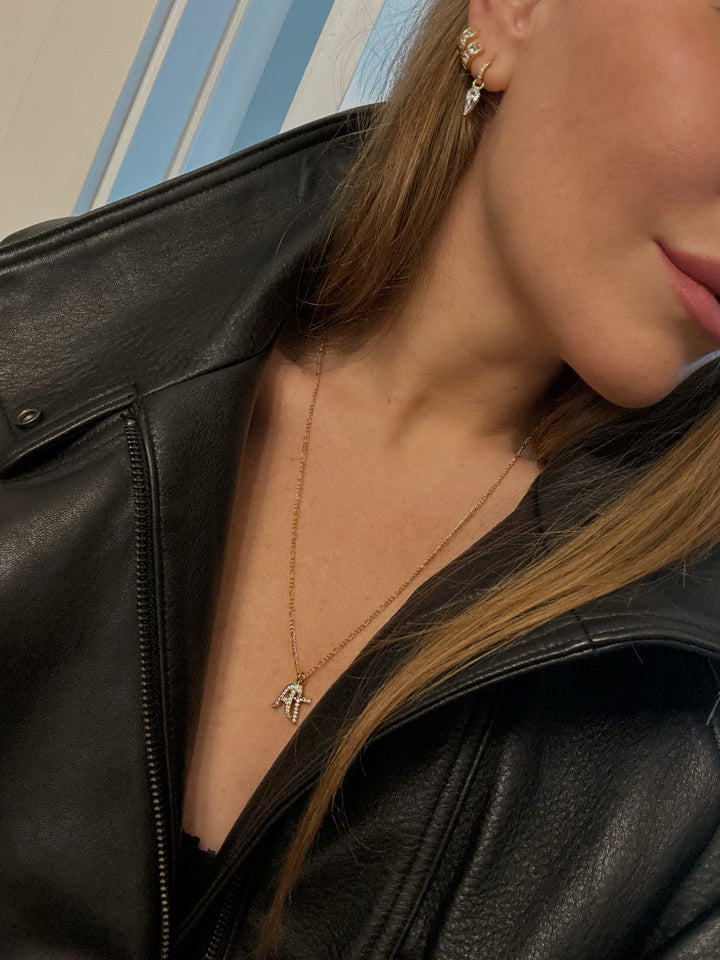 PAVÉ LEGACY CHARM NECKLACE (14K GOLD FILLED)