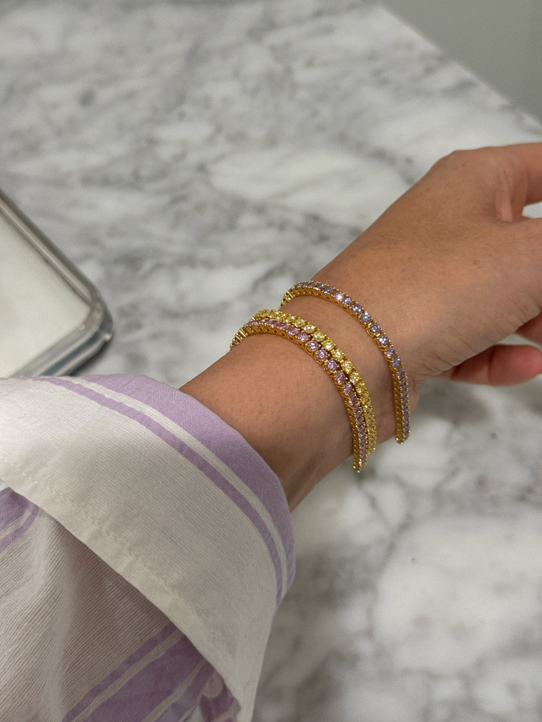 COLOR STORY TENNIS BRACELETS (925 MOISSANITE)