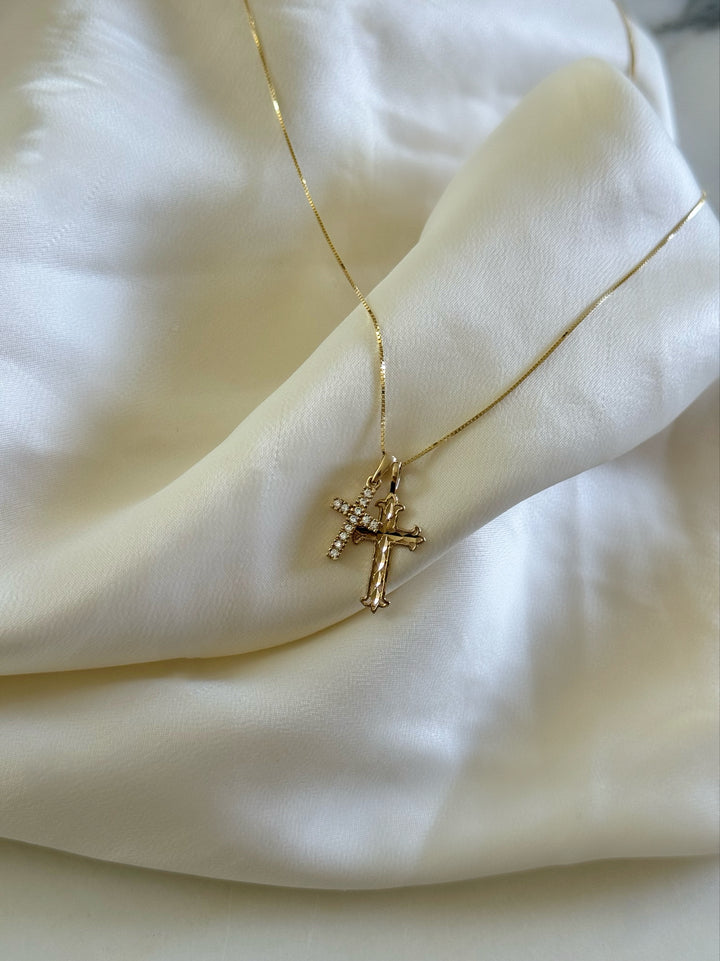 14K REFLECTION CROSS