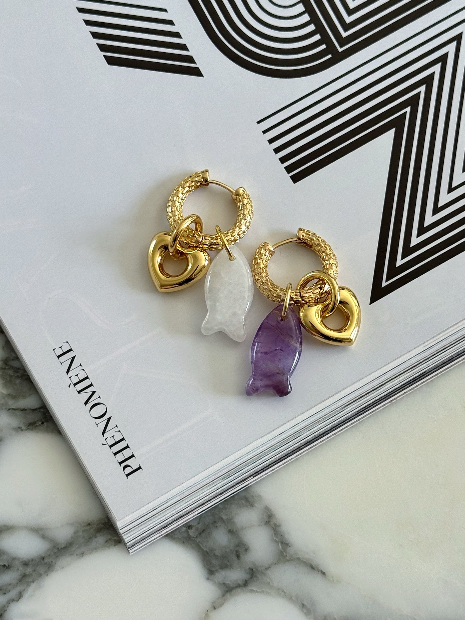 【HYERES LOR】24SS★ H Subni SV(C) Cross One Touch Earrings Nura Reef Crossover Huggie Earrings in 18ct Rose Gold