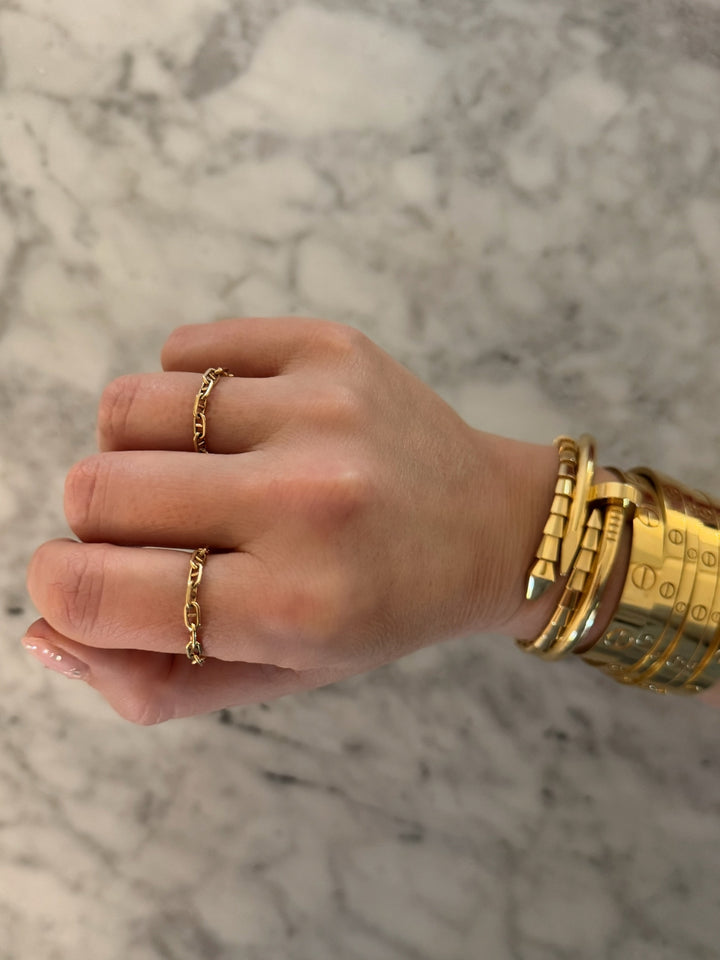 H CHAIN RINGS (14K GOLD FILLED)