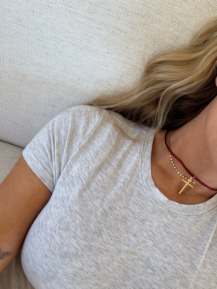 ROUGE CROSS SET (14K GOLD FILLED)