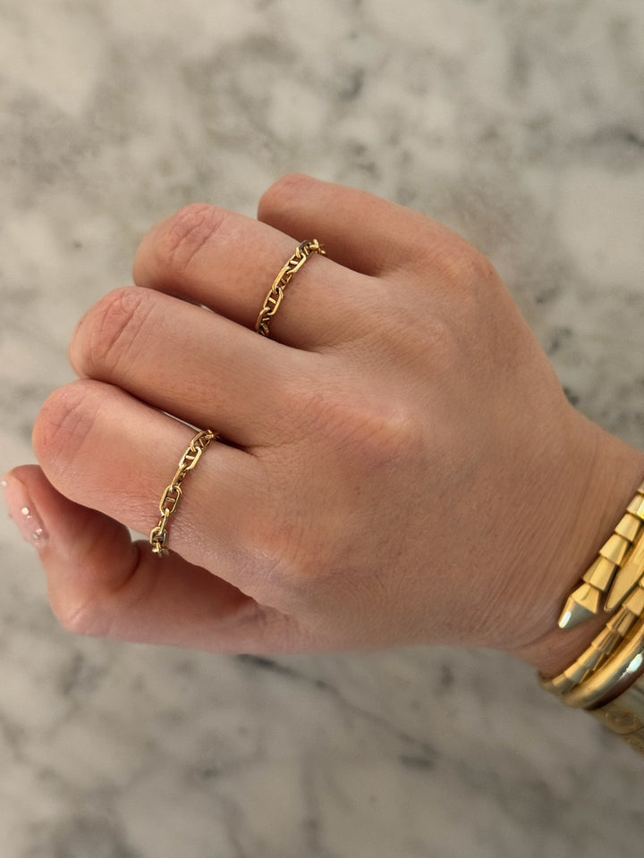 H CHAIN RINGS (14K GOLD FILLED)