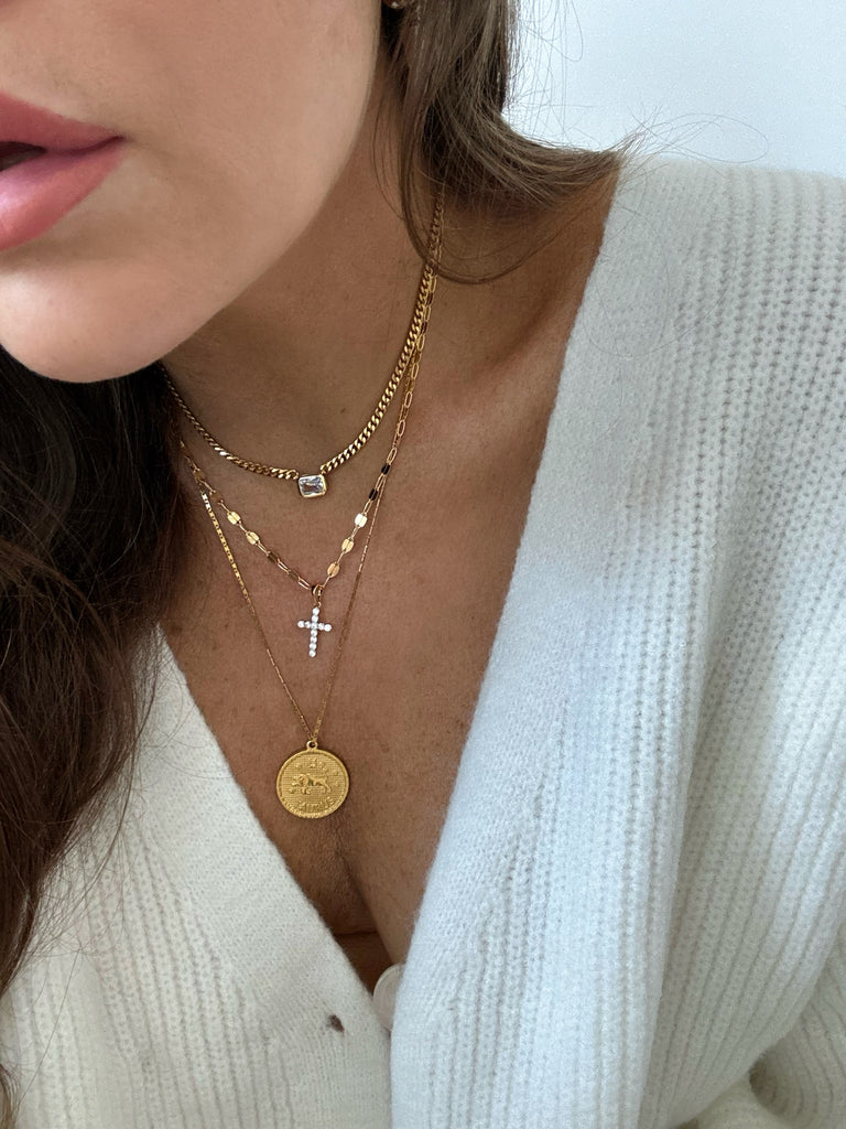 ÈTOILE LAYERING CHAINS & CROSSES (14K GOLD FILLED)