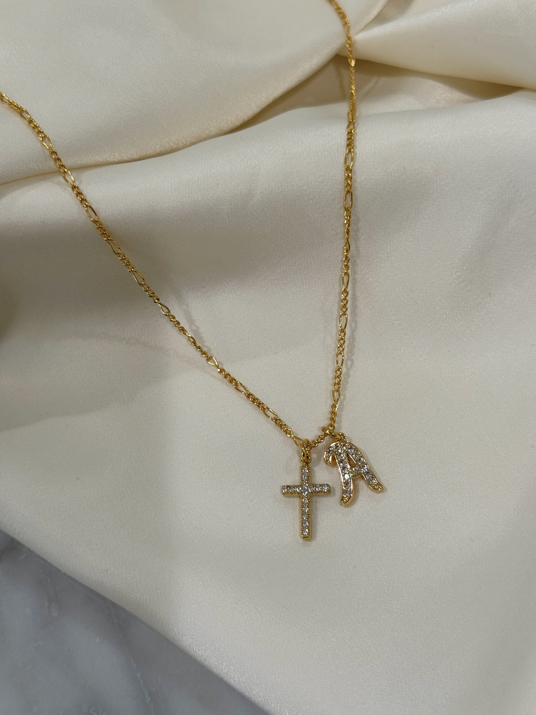 PAVÉ LEGACY CHARM NECKLACE (14K GOLD FILLED)