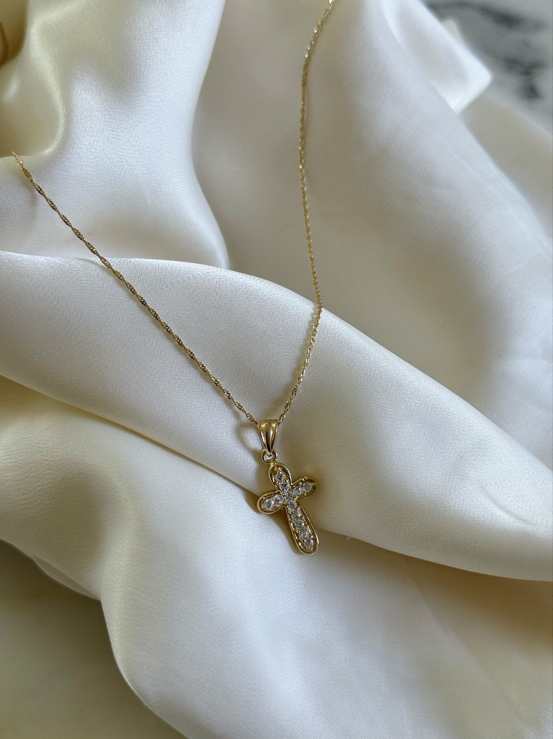 14K BUBBLY CROSS (VINTAGE)