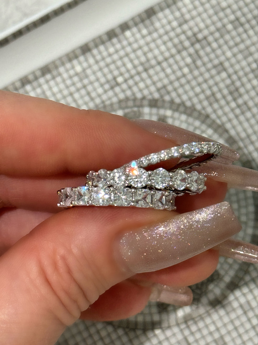 925 Sterling Silver Icy Bling CZ 9mm Gold Plated Wedding Band Ring - Sizes 6-12