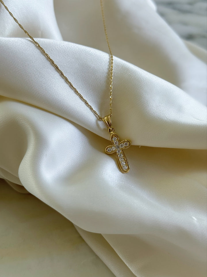 14K BUBBLY CROSS (VINTAGE)