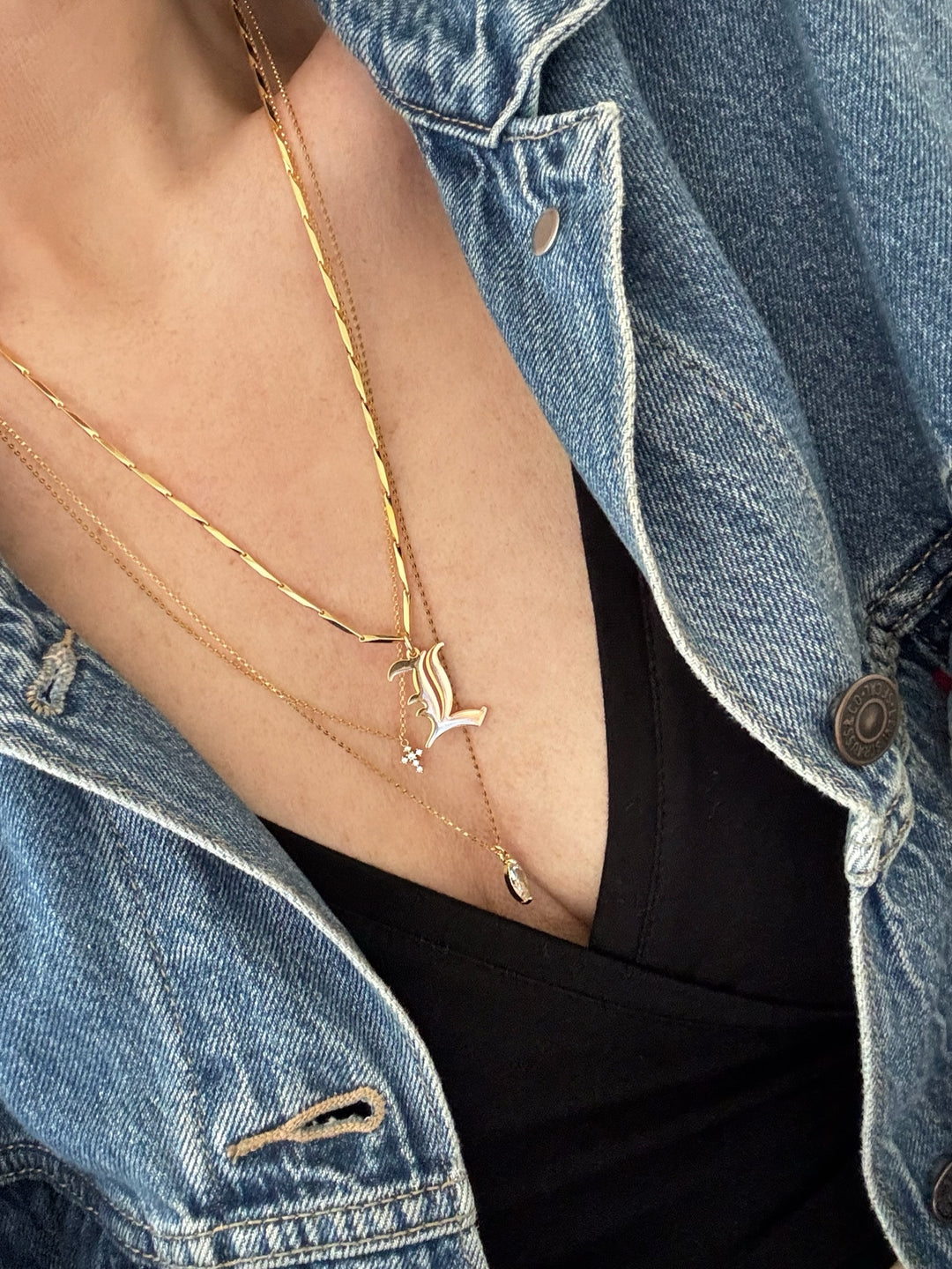 CRYSTAL FLOSS NECKLACES (14K GOLD FILLED)