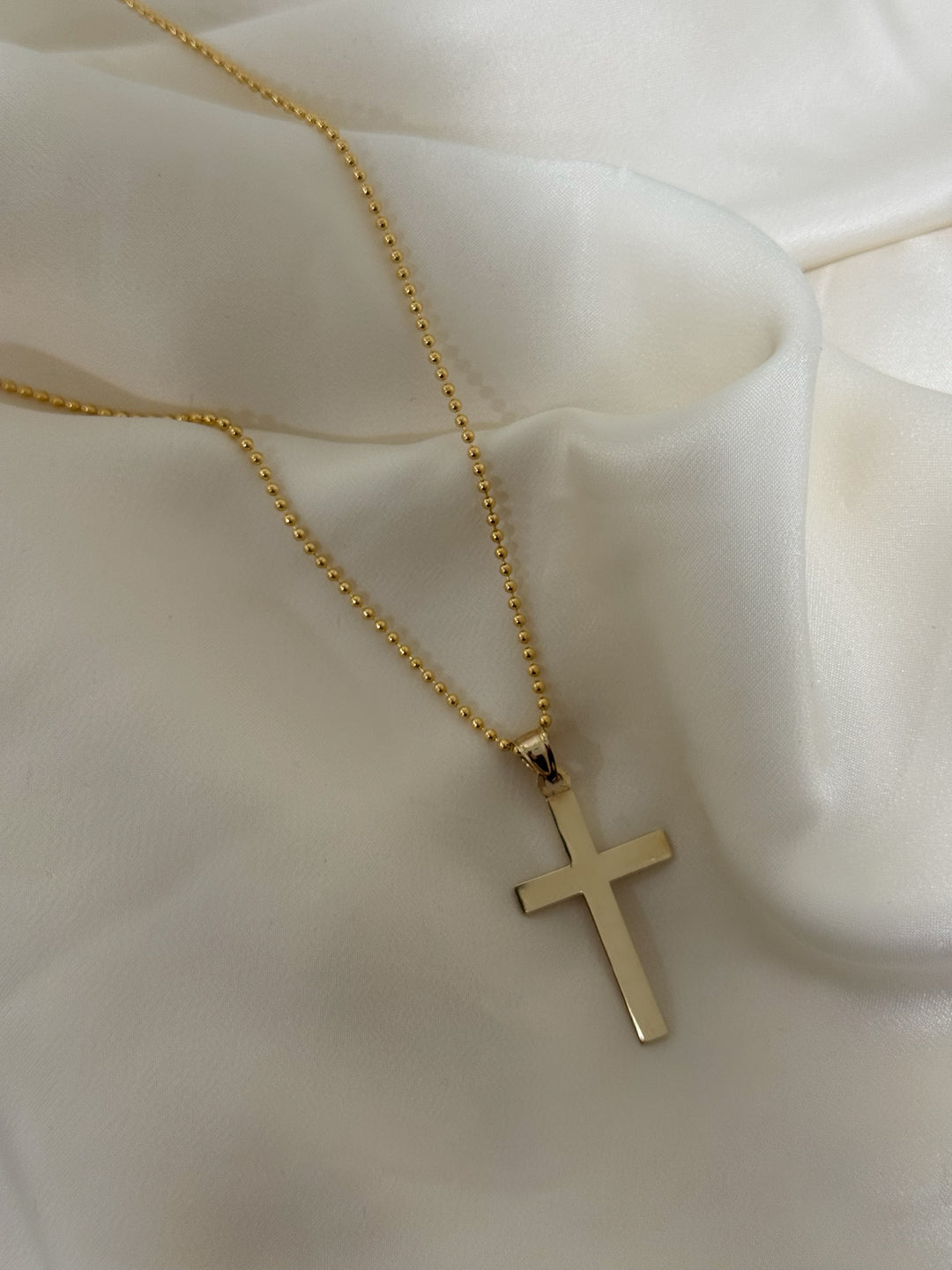 14K VINTAGE GLOSSY CROSS