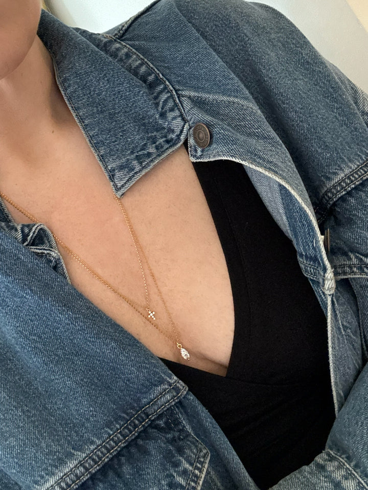 CRYSTAL FLOSS NECKLACES (14K GOLD FILLED)