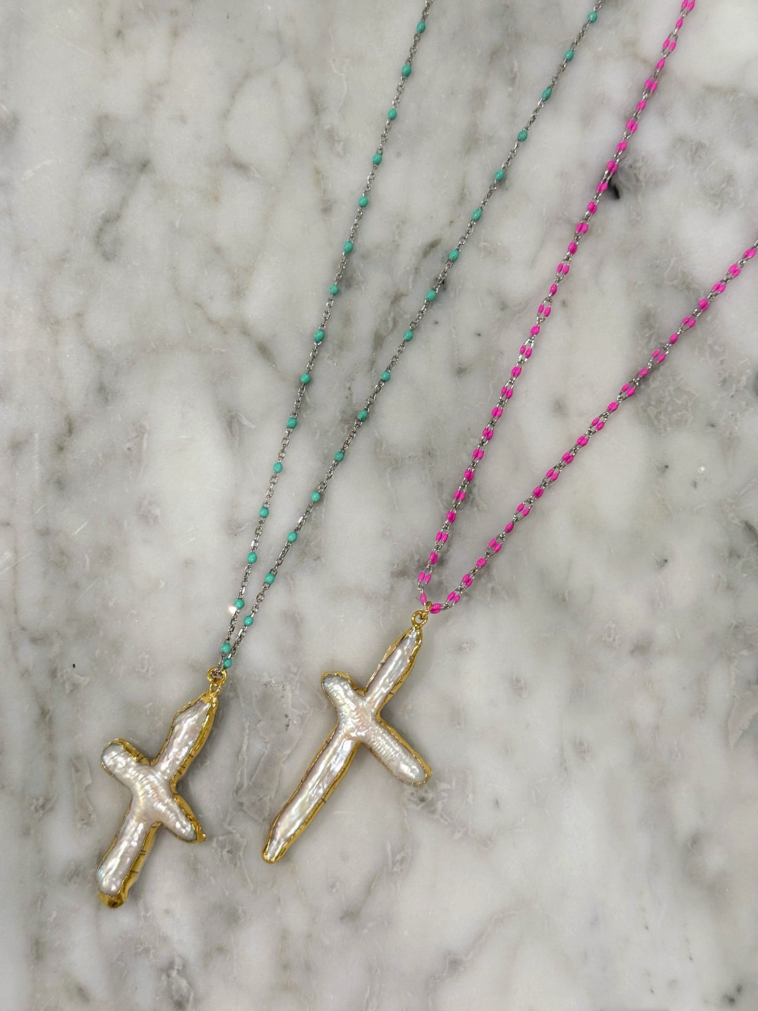 BON BON PEARL CROSSES (925 STERLING SILVER)