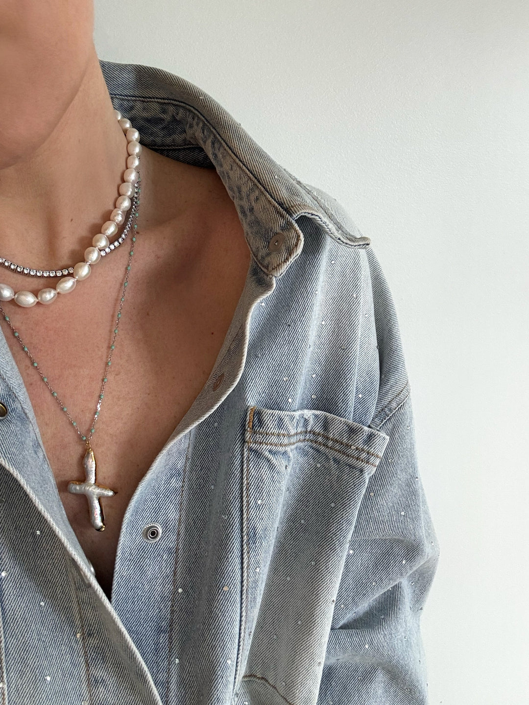 BON BON PEARL CROSSES (925 STERLING SILVER)
