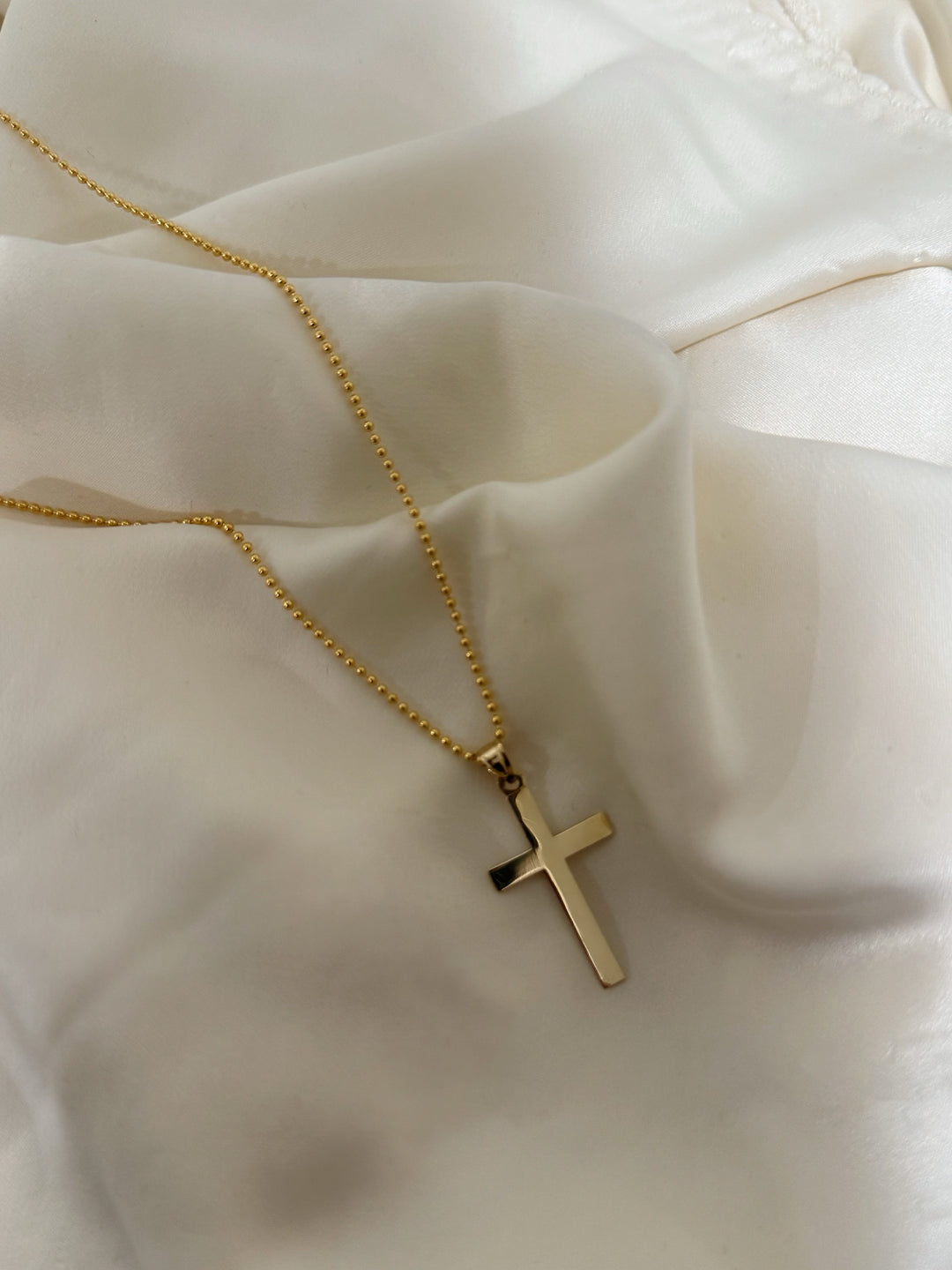 14K VINTAGE GLOSSY CROSS