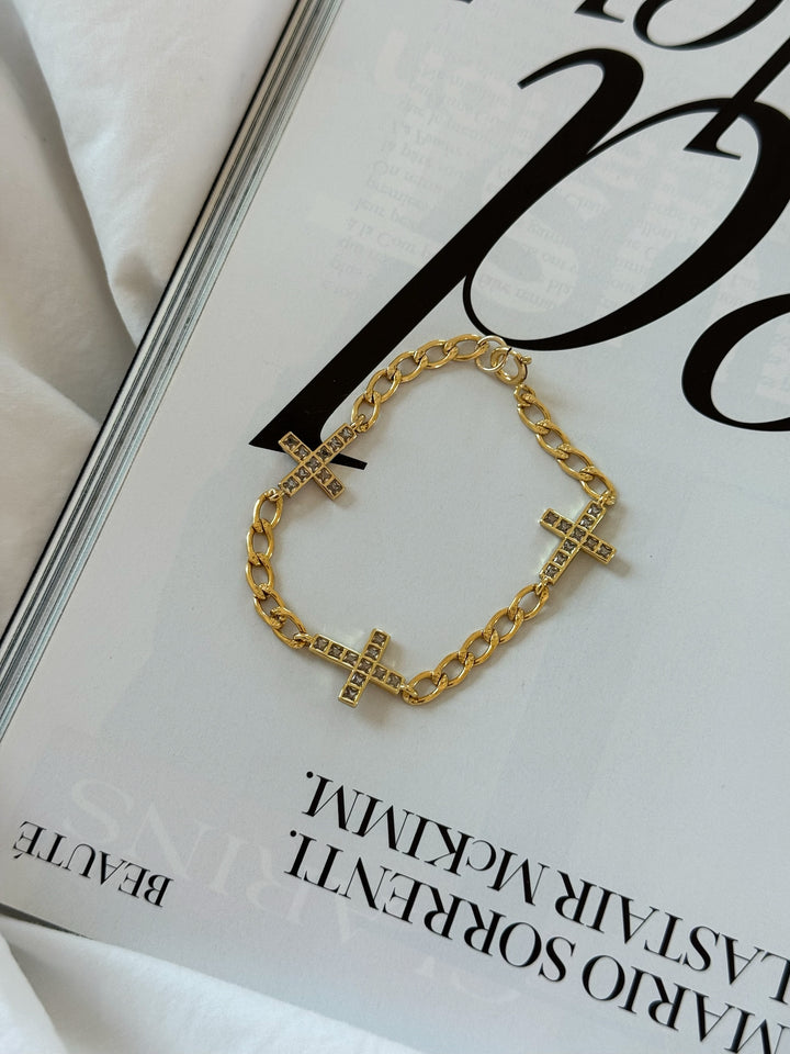 PAPI CROSS BRACELET (14K GOLD FILLED)