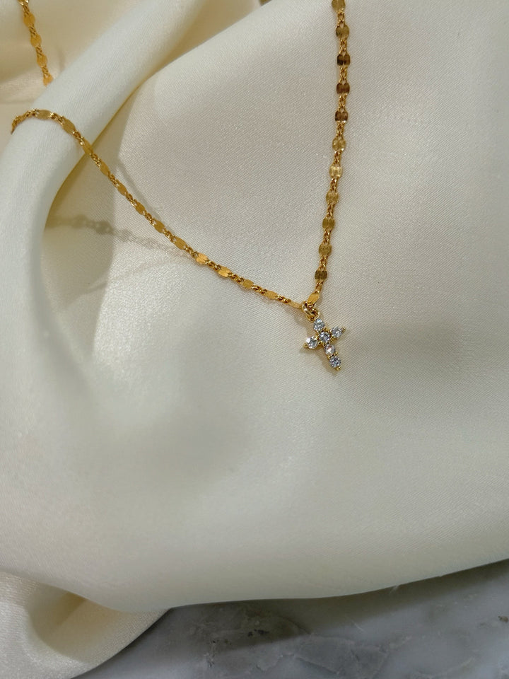 STARLETTE SHINE CROSS (14K GOLD FILLED OR 925 STERLING SILVER)