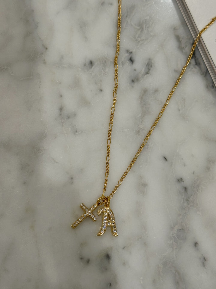 PAVÉ LEGACY CHARM NECKLACE (14K GOLD FILLED)