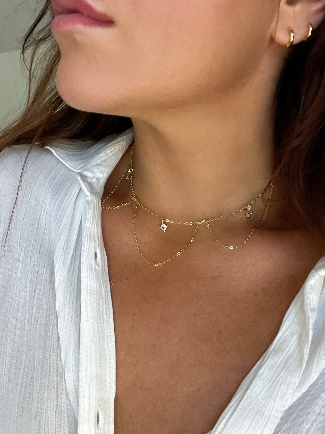 CHANDELIER NECKLACE (14K GOLD FILLED)