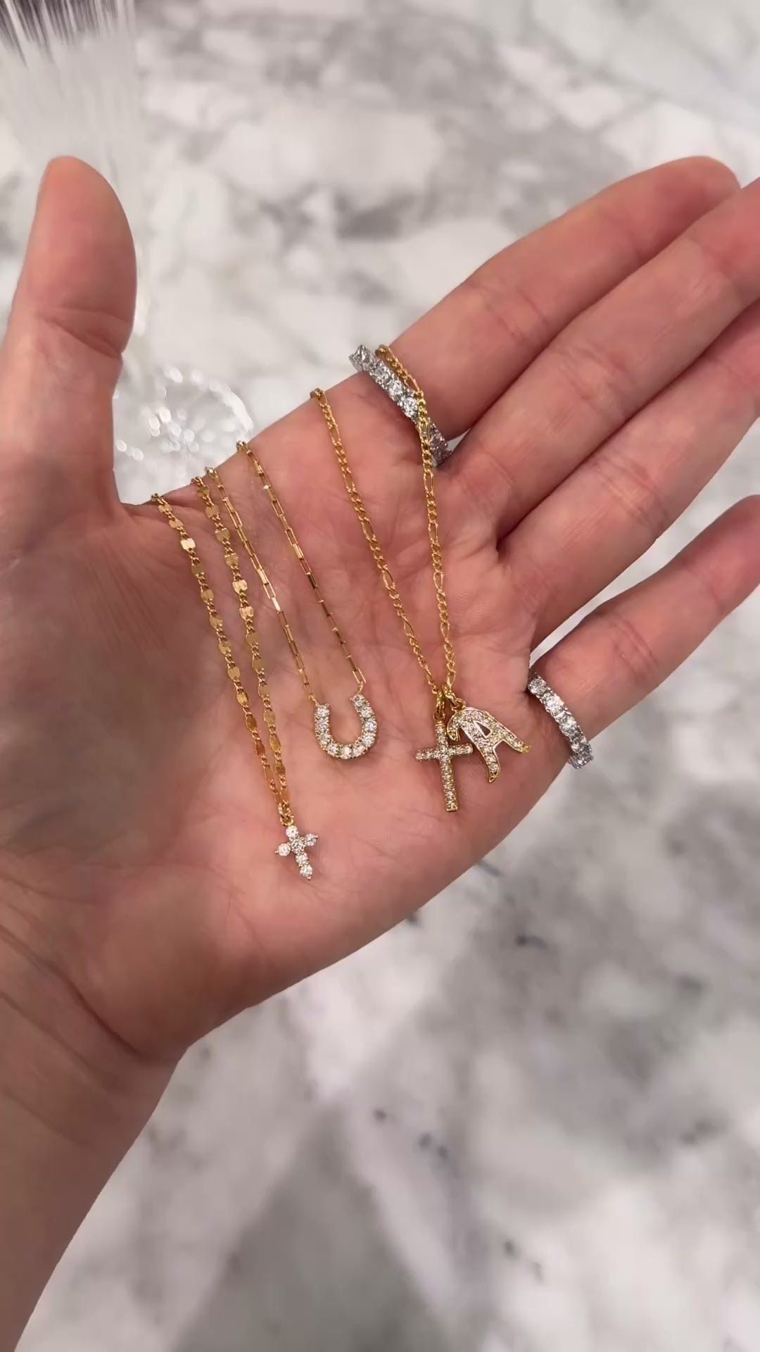 PAVÉ LEGACY CHARM NECKLACE (14K GOLD FILLED)