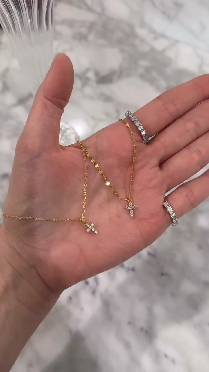 STARLETTE SHINE CROSS (14K GOLD FILLED OR 925 STERLING SILVER)