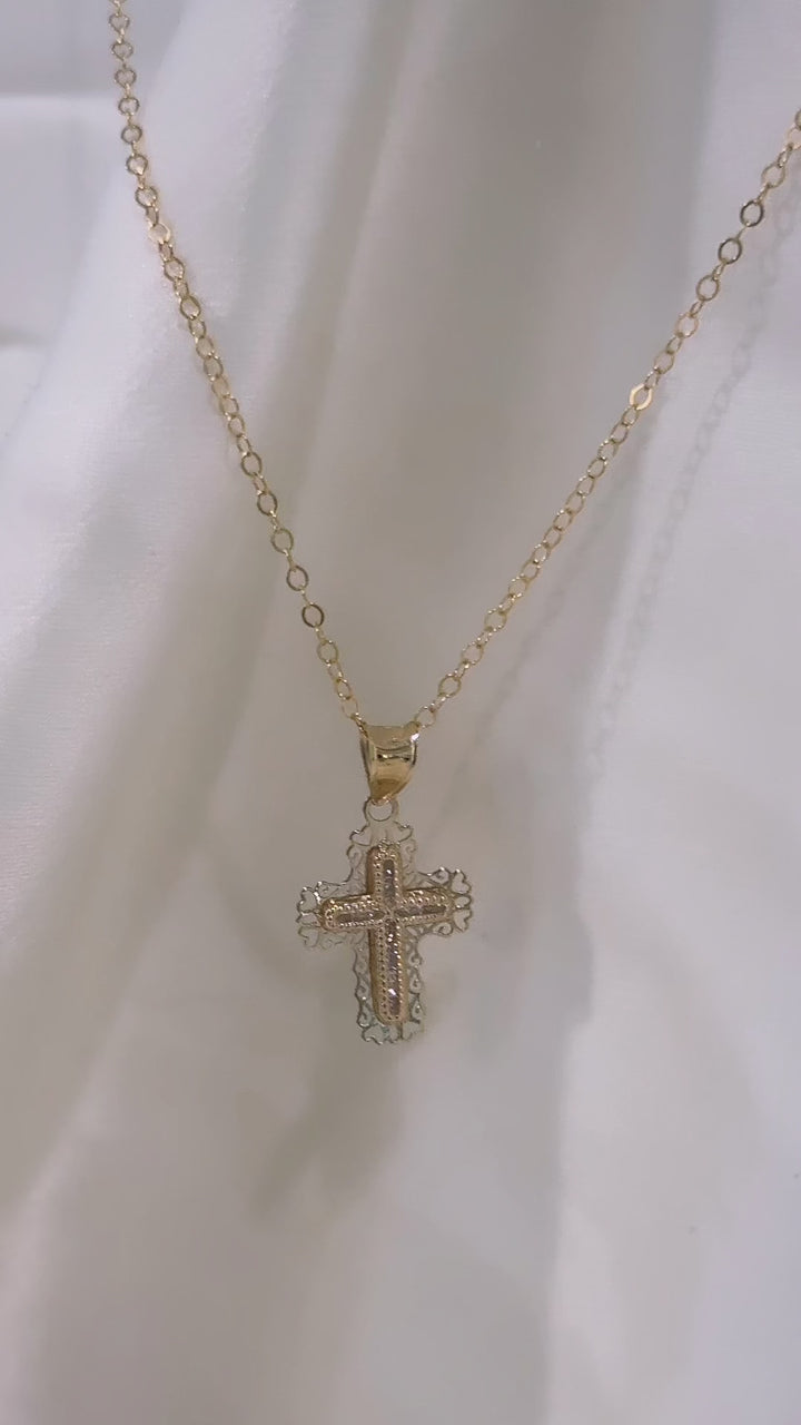 14K ROMANTICA CROSS