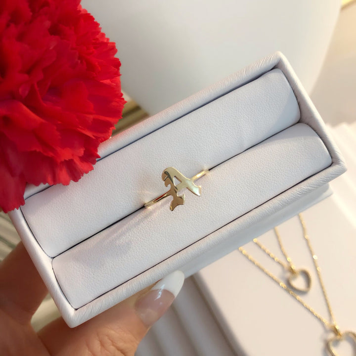 14K CALI LOVE INITIAL RING