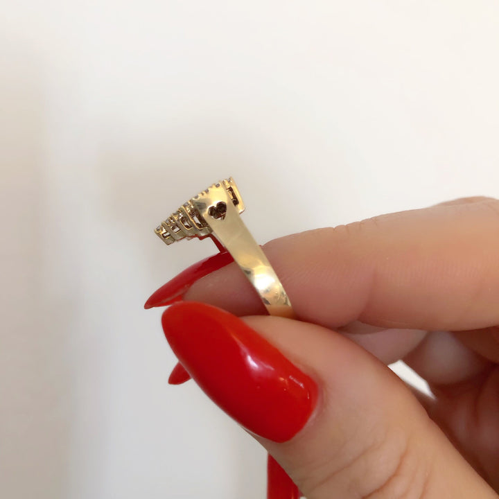 14K PIXELATED HEART RING