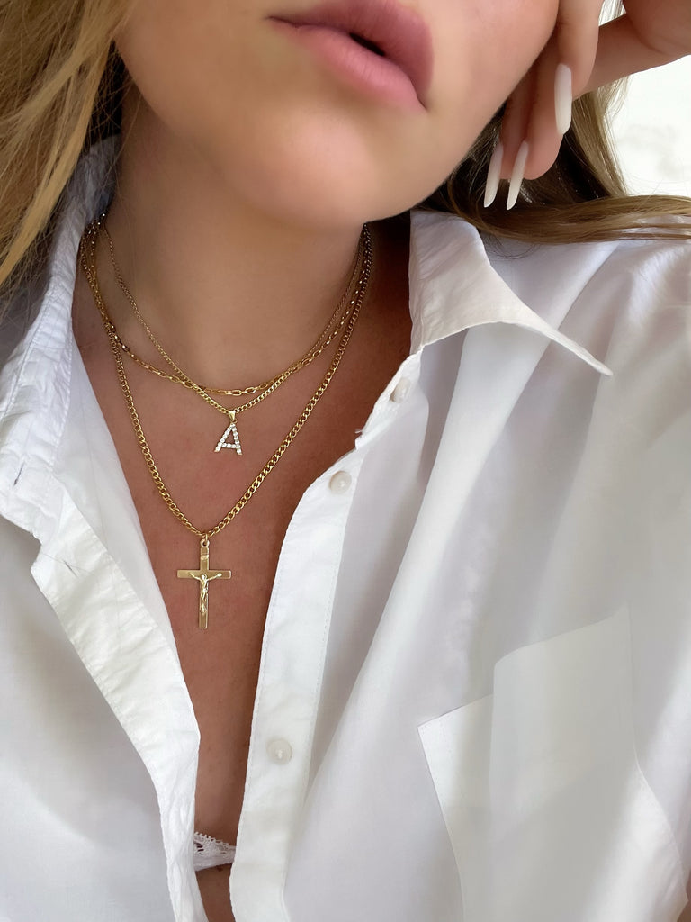 LUXE BOYFRIEND CROSS (14K GOLD FILLED OR 925 STERLING SILVER)