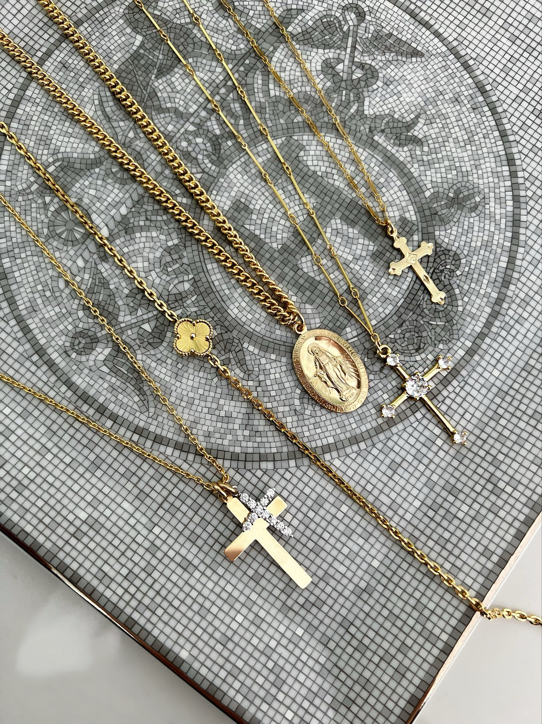 FLASH CROSS CHARM NECKLACE