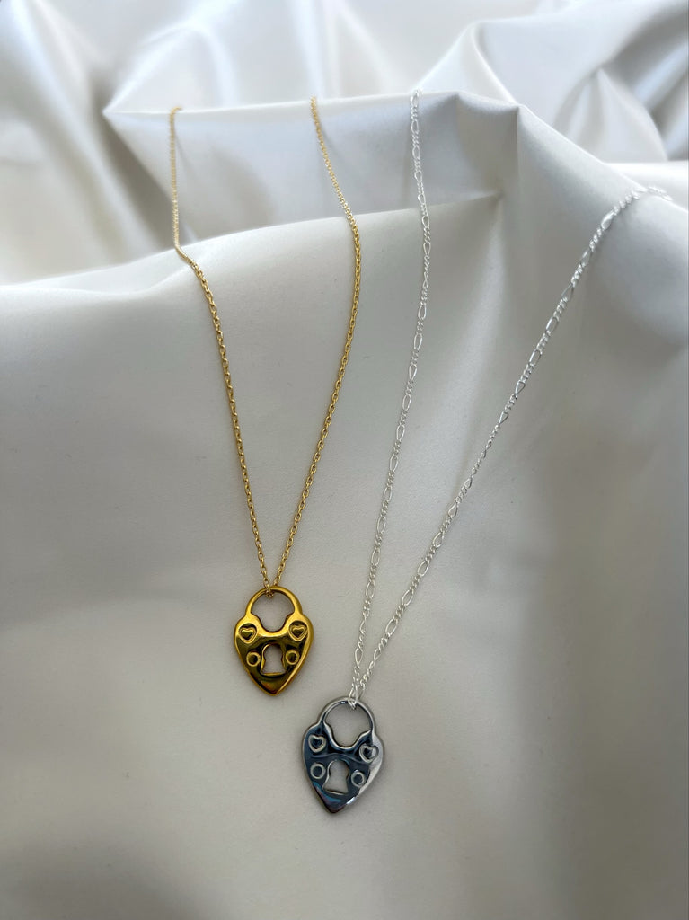 Love Lock Pendant & Necklace - Silver