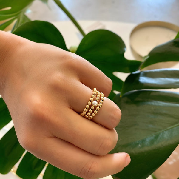 SEMIFINE STRETCH RINGS (PEARLS & 14K GOLD FILLED) HRH COLLECTION