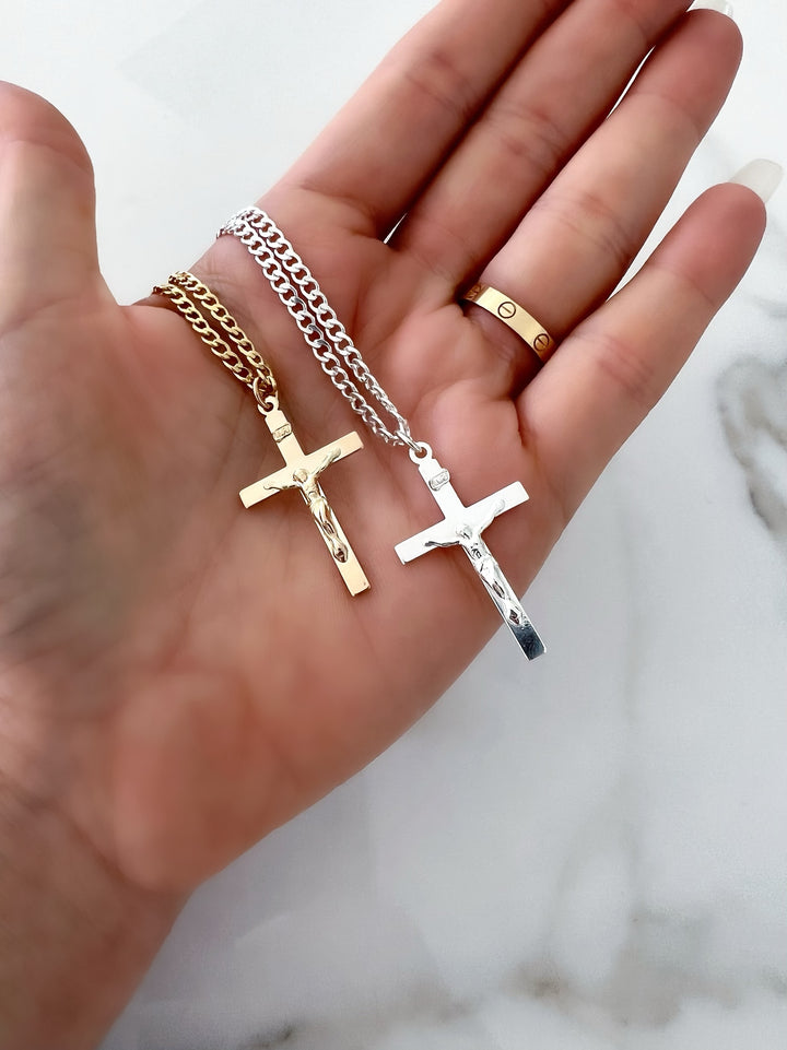 LUXE BOYFRIEND CROSS (14K GOLD FILLED OR 925 STERLING SILVER)