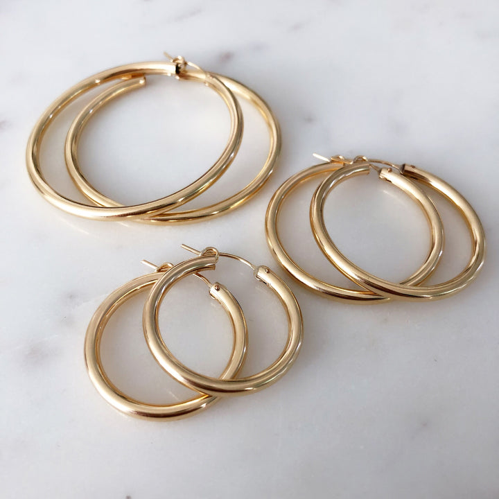 EDIE HOOPS (14K GOLD FILLED OR STERLING SILVER)