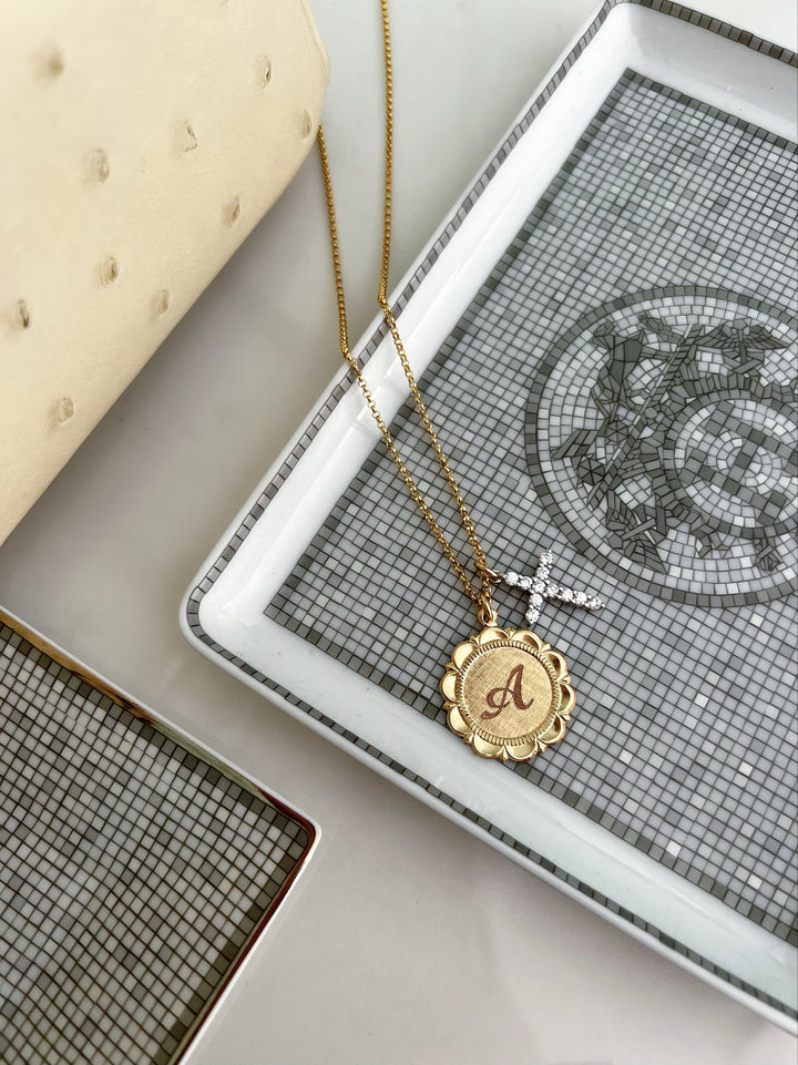 VANITY FRAME CHARM NECKLACE (14K GOLD FILLED OR 925 STERLING SILVER)