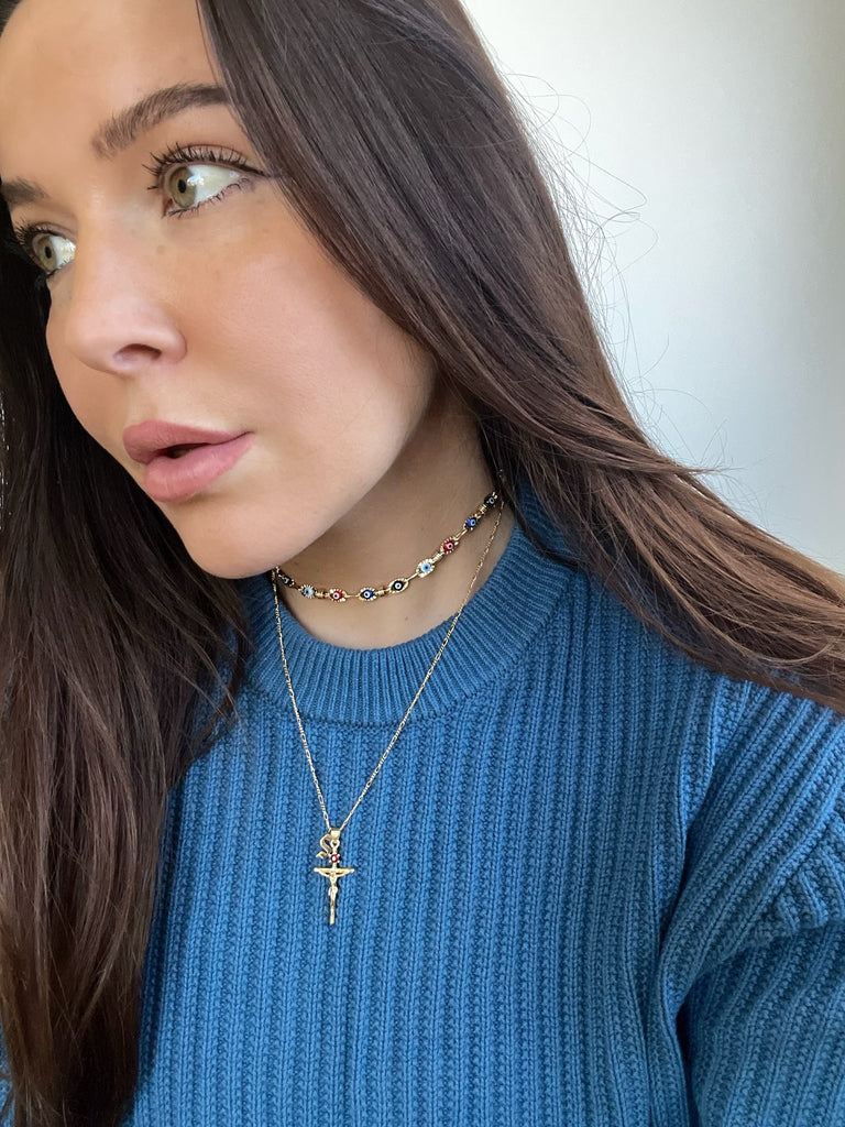 MULTICOLORE WATCHFUL CHOKER