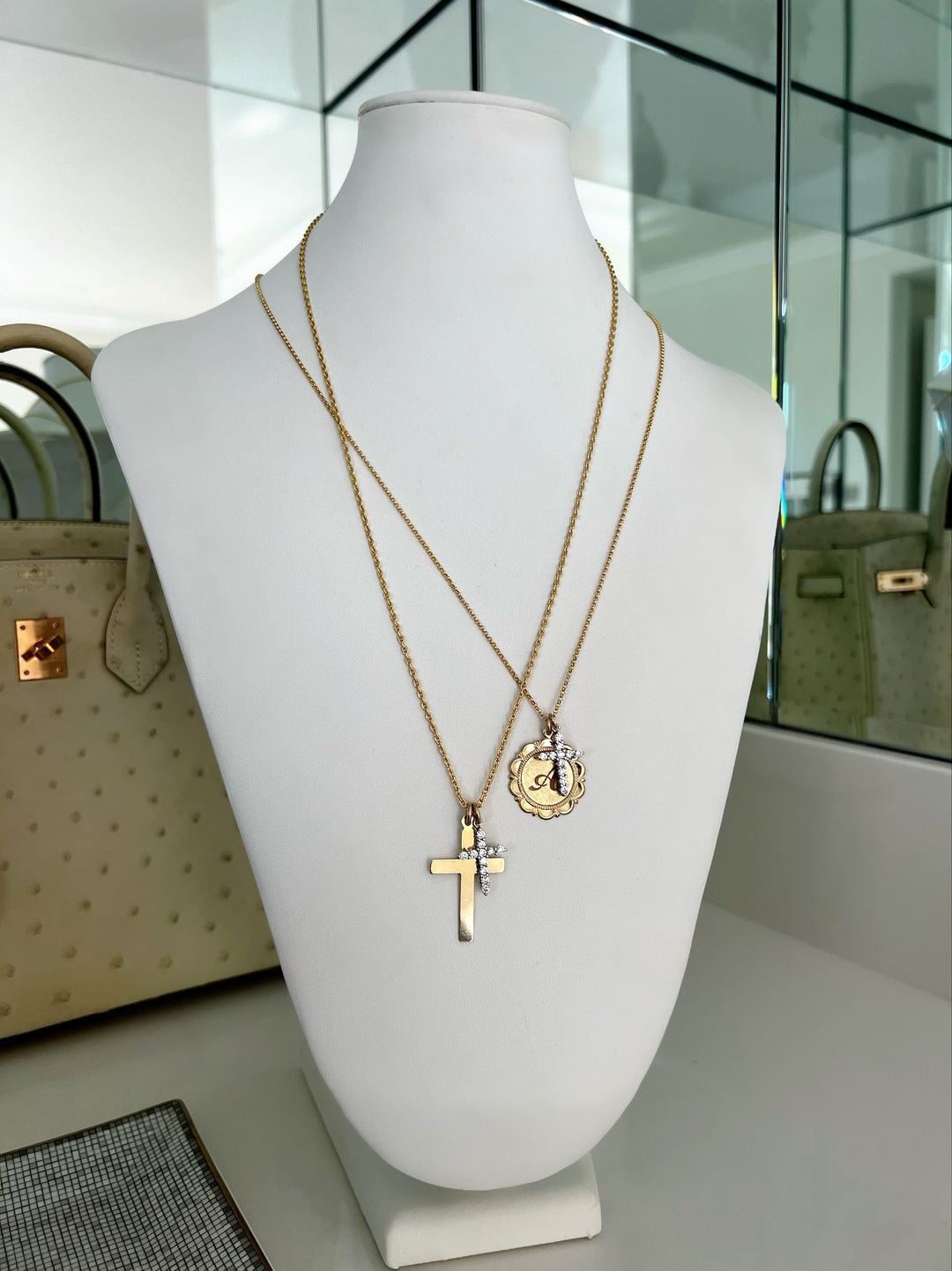 VANITY FRAME CHARM NECKLACE (14K GOLD FILLED OR 925 STERLING SILVER)