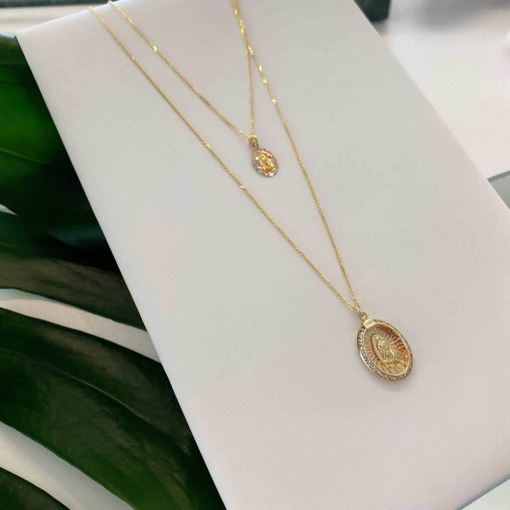 14K RADIANT MARY ICON NECKLACES