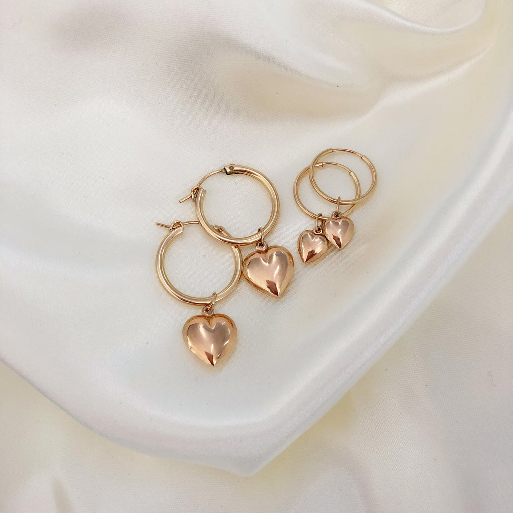BUBBLE CHARM HOOPS (14K GOLD FILLED OR STERLING SILVER)