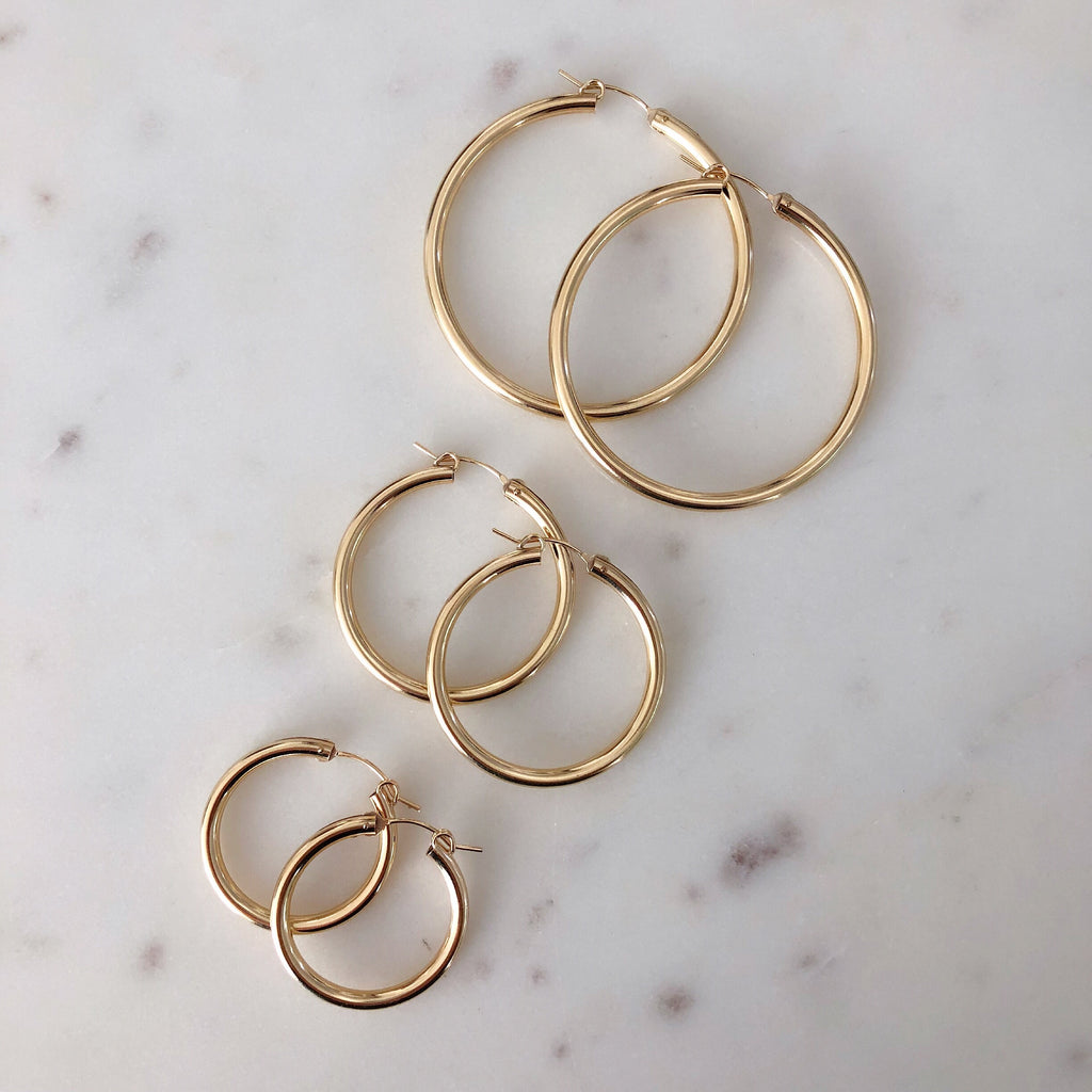 EDIE HOOPS (14K GOLD FILLED OR STERLING SILVER)