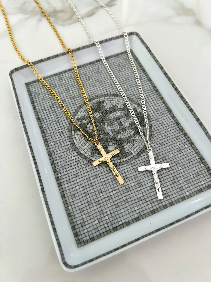 LUXE BOYFRIEND CROSS (14K GOLD FILLED OR 925 STERLING SILVER)