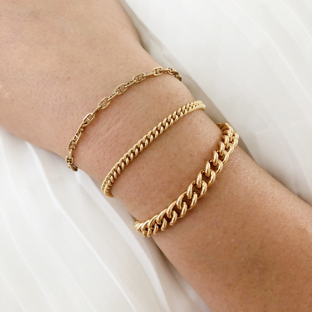 gold chain bracelet layers stacked – Clutch Jewelry